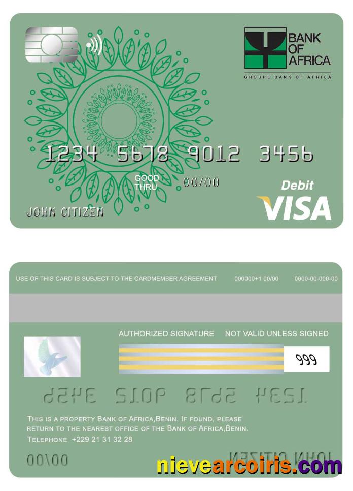 Benin Bank of Africa visa card